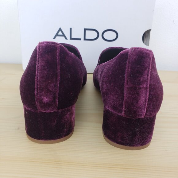 NEW ALDO CASUAL LOAFER Size 7, Women' Heels shoes, Burgundy color - Picture 10 of 13